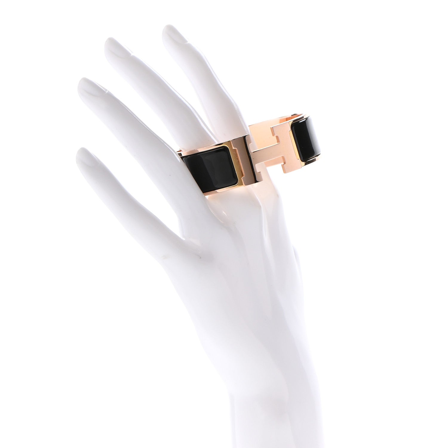 Hermes Enamel Wide Clic Clac H Bracelet PM Black 2 of 6