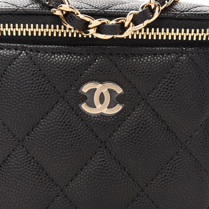 Chanel Caviar Quilted Mini Vanity Case With Chain Black 10 of 10