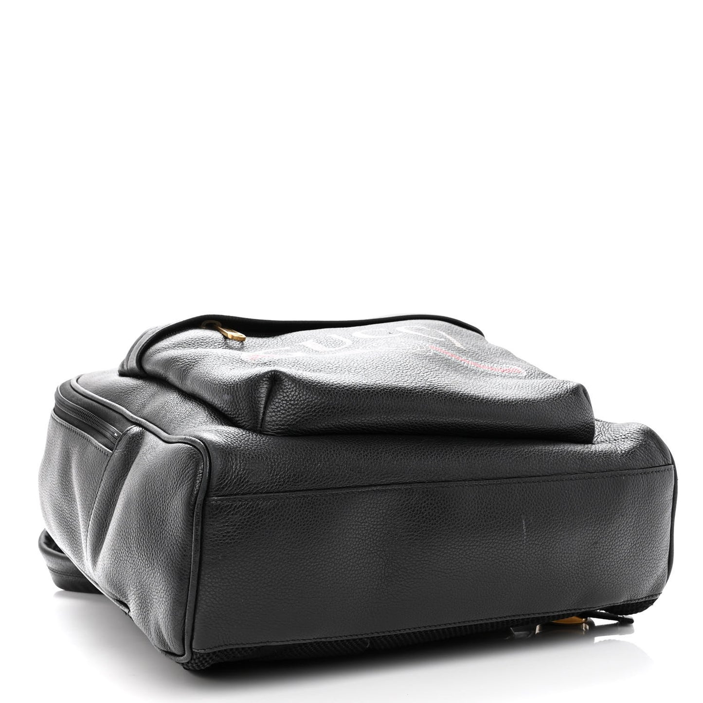 Calfskin Logo Day Backpack Black