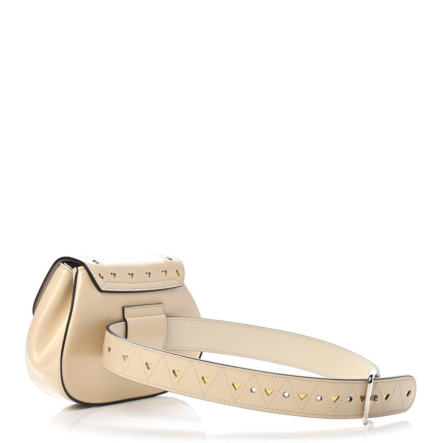 Calfskin Childrens Heart Belt Bag M White