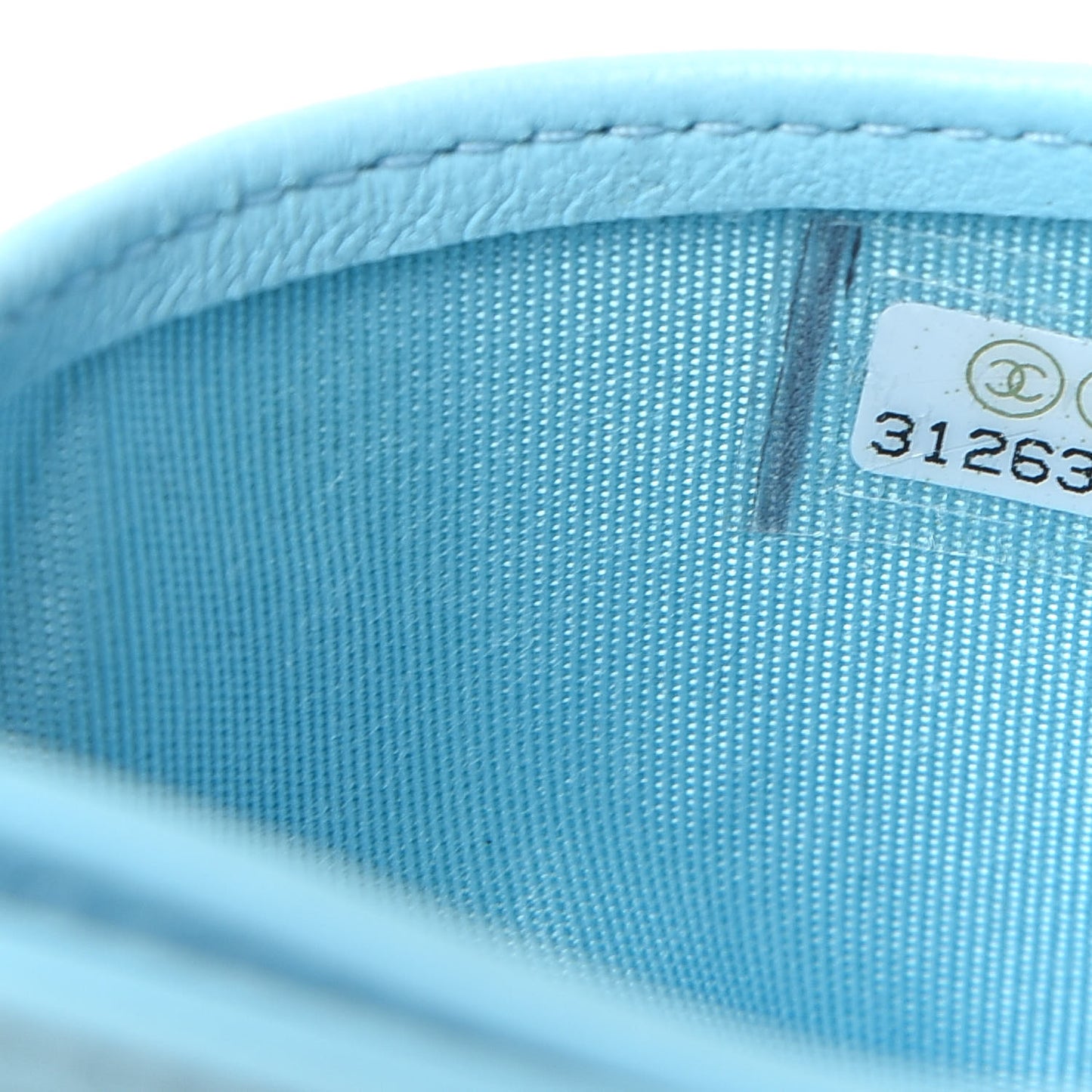 Lambskin Quilted Card Holder Neon Blue