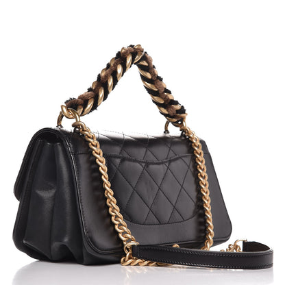 Chanel Iridescent Calfskin Quilted Small Straight Lined Flap Black 3 of 23