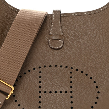 Hermes Taurillon Clemence Evelyne III PM Etoupe 8 of 11