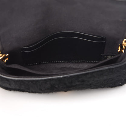 Fendi Shearling Shiny Nappa Micro Baguette Black 5 of 6