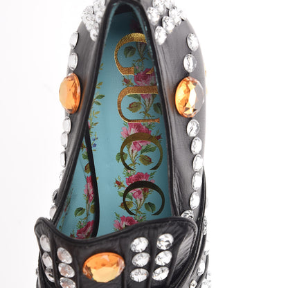 Gucci Malaga Kid Crystal Amilna Platform Loafer 35 Black 7 of 10