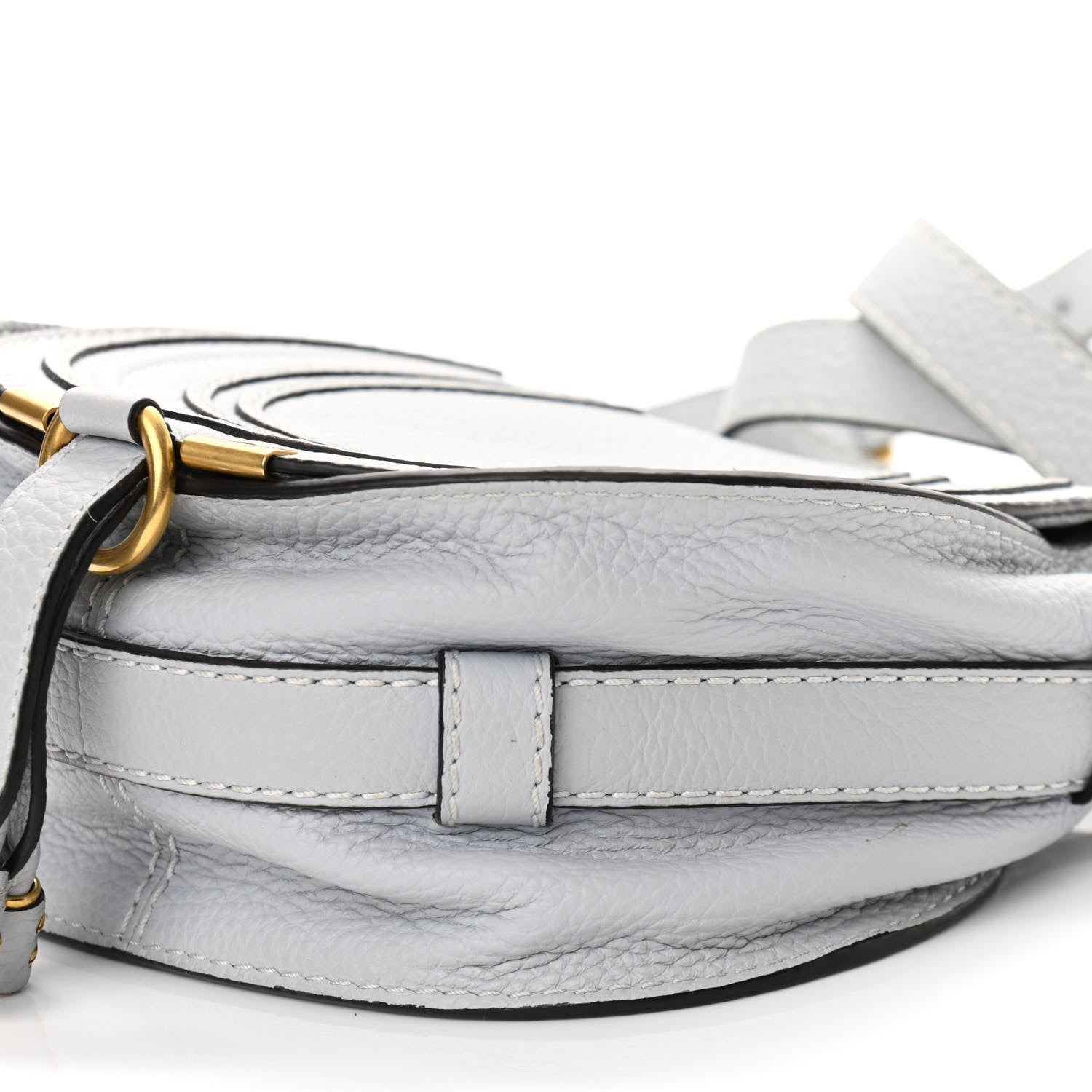 Chloe Calfskin Marcie Round Crossbody Bag Light Cloud 10 of 11