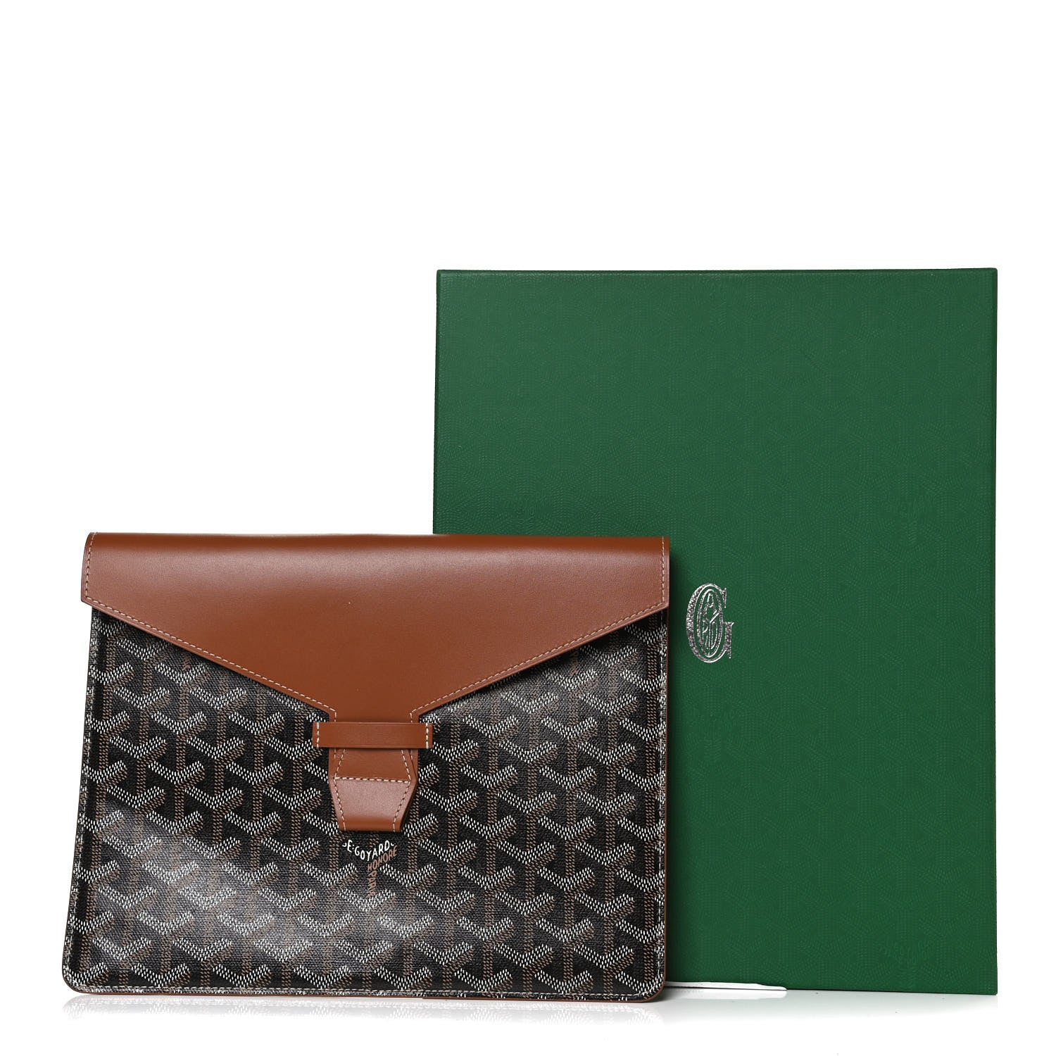 Goyard Goyardine Commando Envelope 2 Flat Large Pouch Black Gold 9 of 9