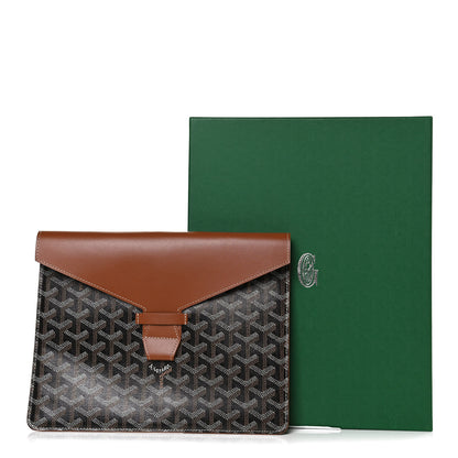 Goyard Goyardine Commando Envelope 2 Flat Large Pouch Black Gold 9 of 9