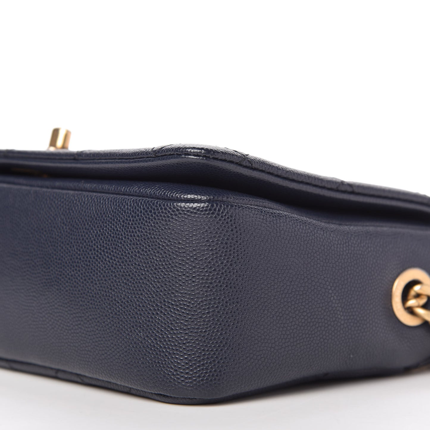 Caviar Quilted Small Fashion Therapy Flap Bag Navy Blue