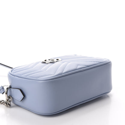 Gucci Calfskin Matelasse Mini GG Marmont Chain Shoulder Bag Porcelain Light Blue 4 of 11