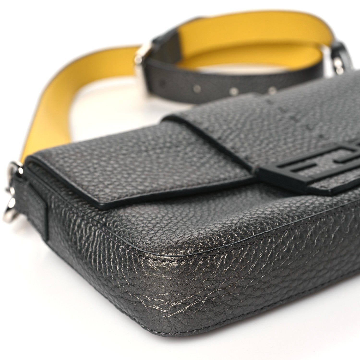 Fendi Cuoio Romano Lux Enamel Selleria Belt Baguette Bag Graphite 8 of 9