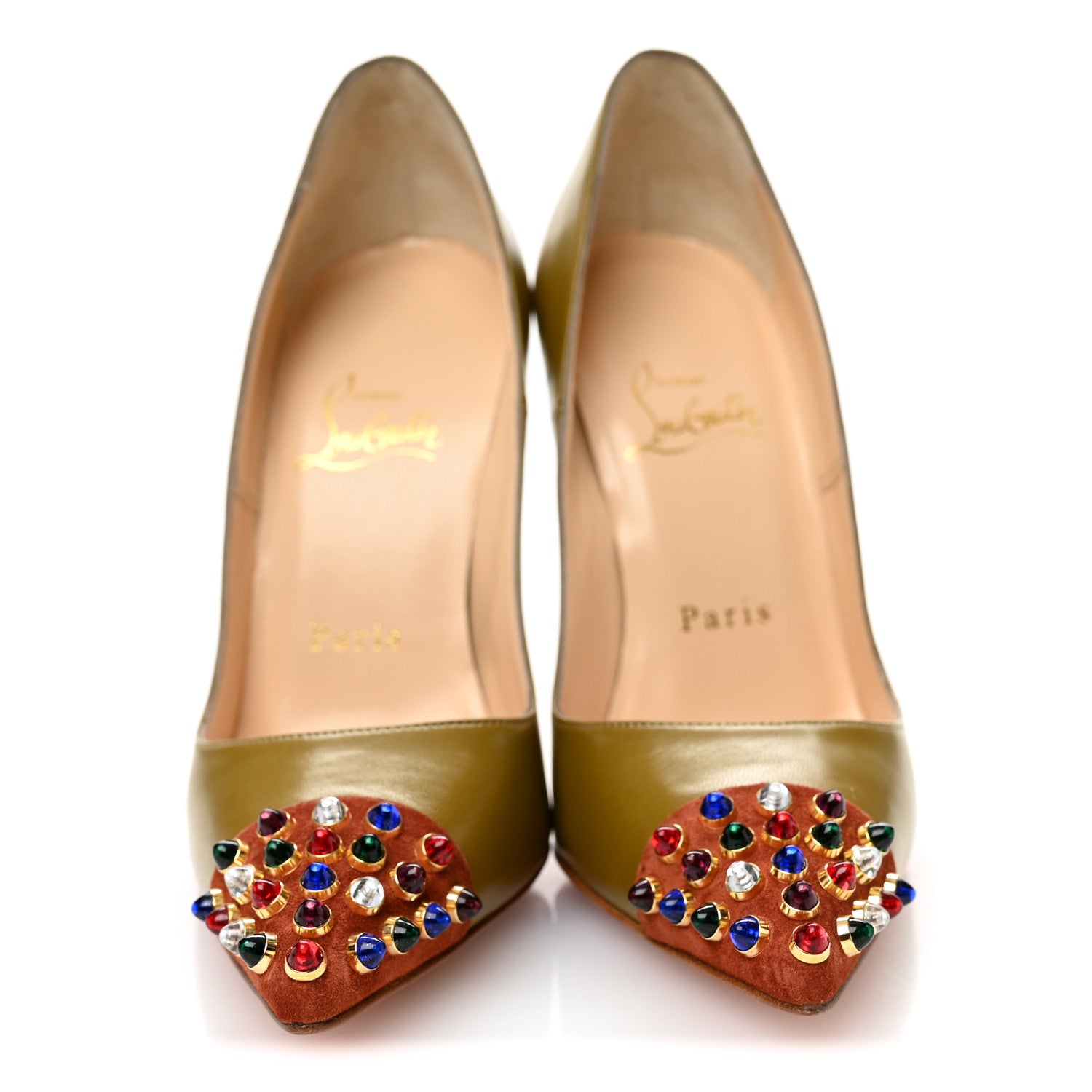 Christian Louboutin Kid Cabo 120 Pumps  36 Tilleul Multicolor 2 of 11