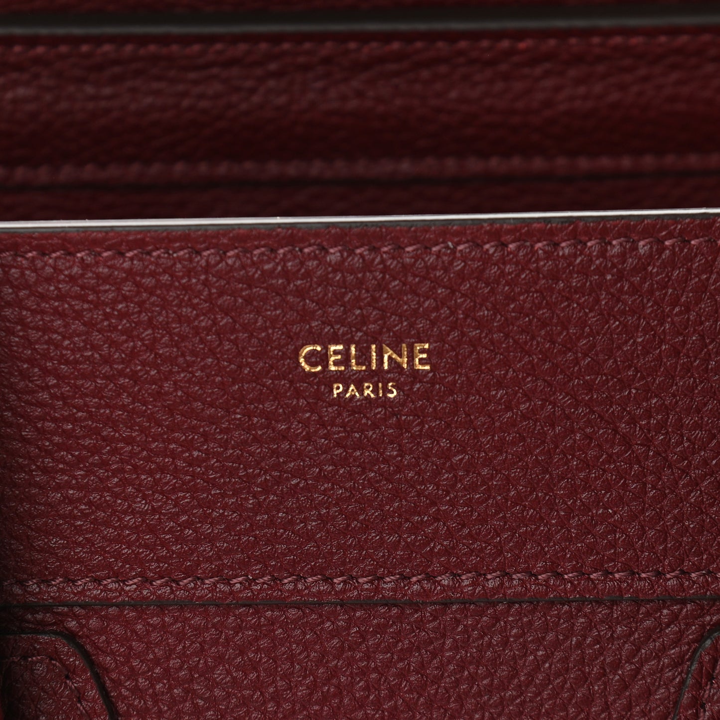 Drummed Calfskin Micro Luggage Light Burgundy