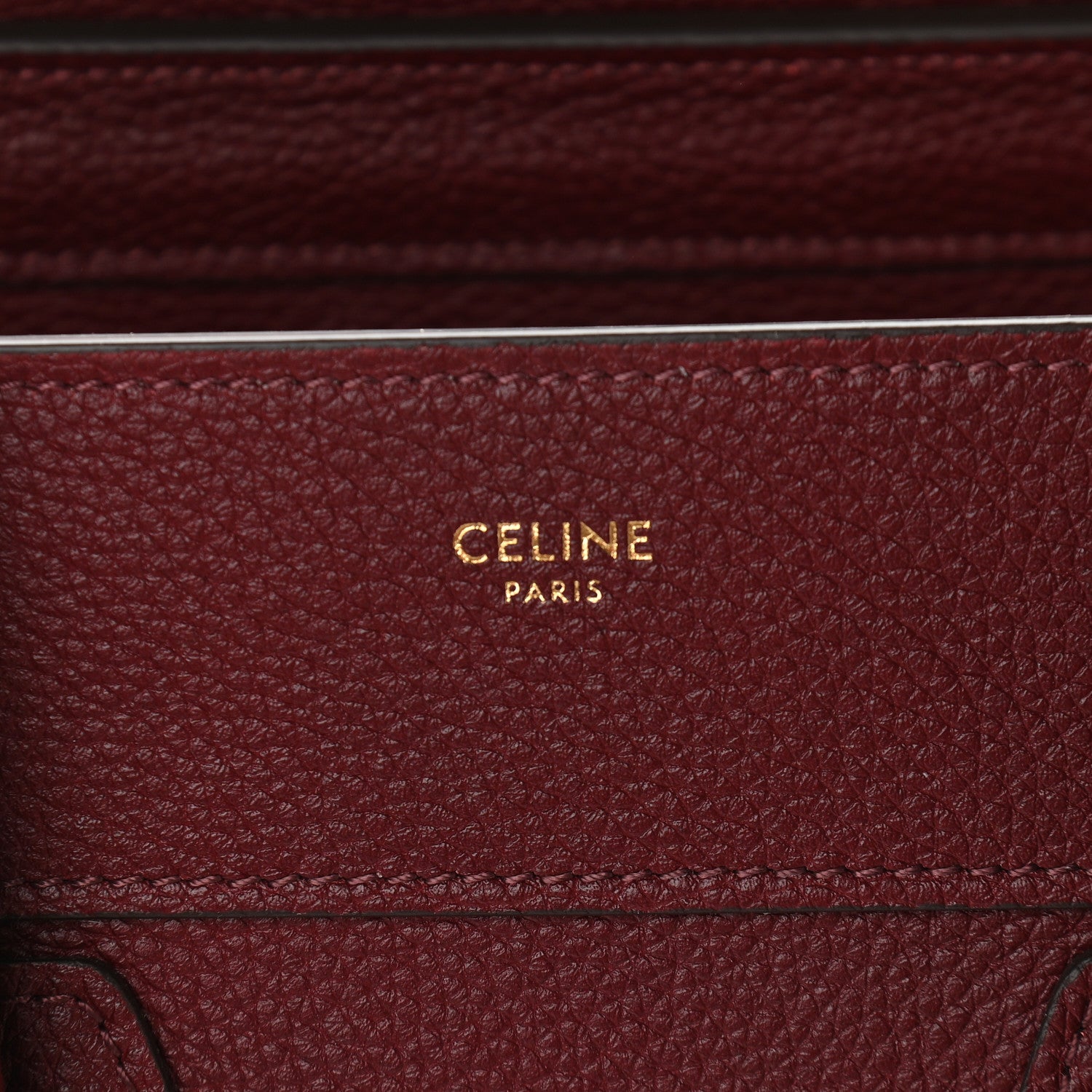 Celine Drummed Calfskin Micro Luggage Light Burgundy 5 of 8
