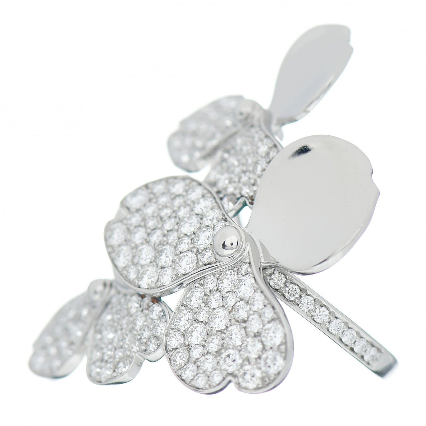 Platinum Diamond Paper Flowers Cluster Ring 49 4.75
