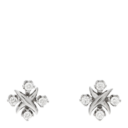 Tiffany Platinum Diamond Schlumberger Lynn Earrings 1 of 5