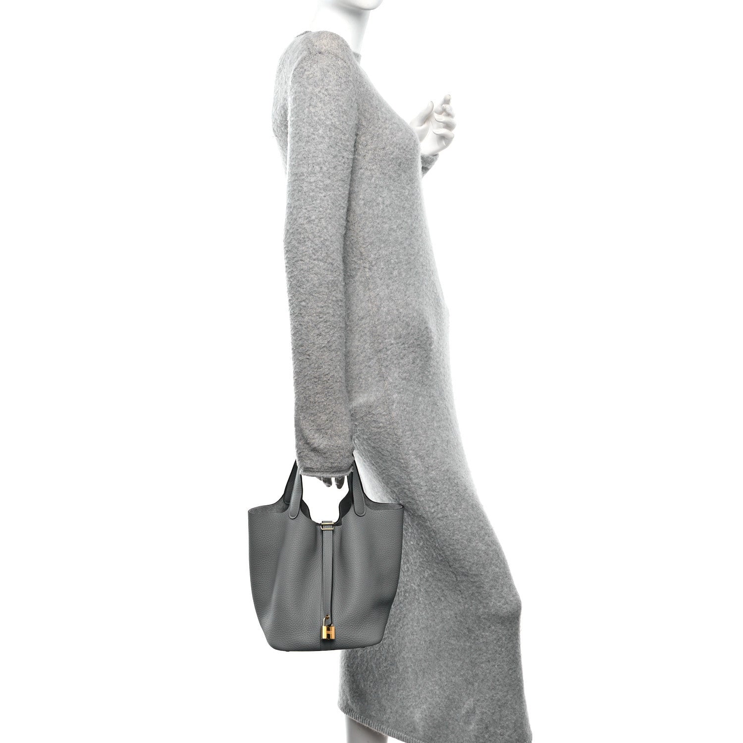 Hermes Taurillon Clemence Picotin Lock 22 MM Gris Pantin 2 of 12