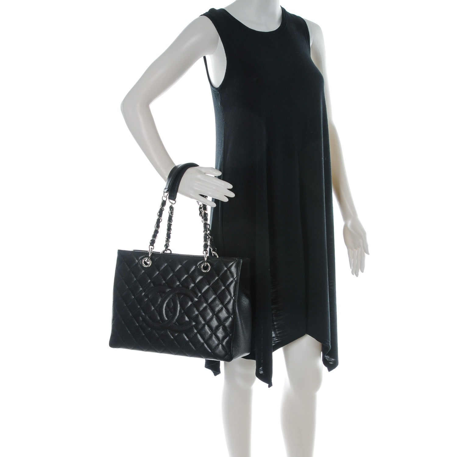Chanel Caviar Quilted Grand Shopping Tote GST Black 2 of 7