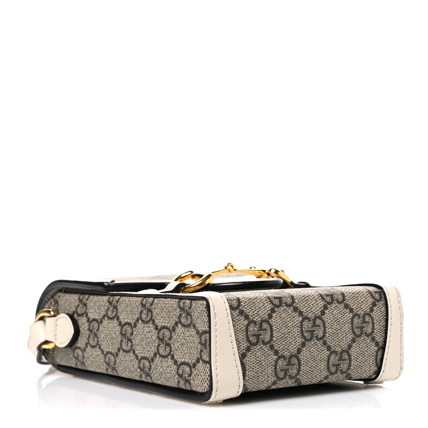 Gucci GG Supreme Monogram Azalea Calfskin Mini Horsebit 1955 Crossbody Bag Beige Ebony Mystic White 4 of 11
