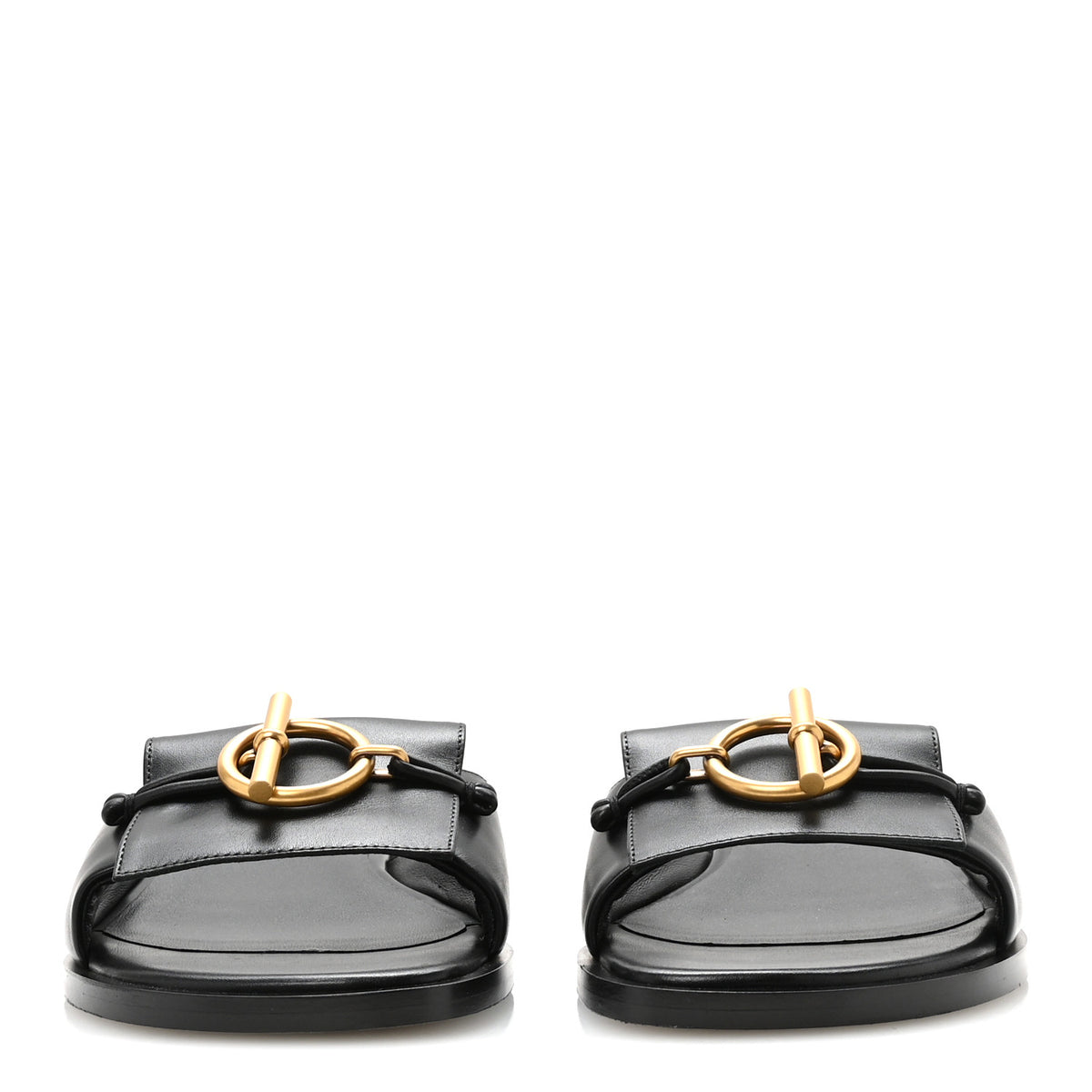 Calfskin Isle Sandals 36.5 Black