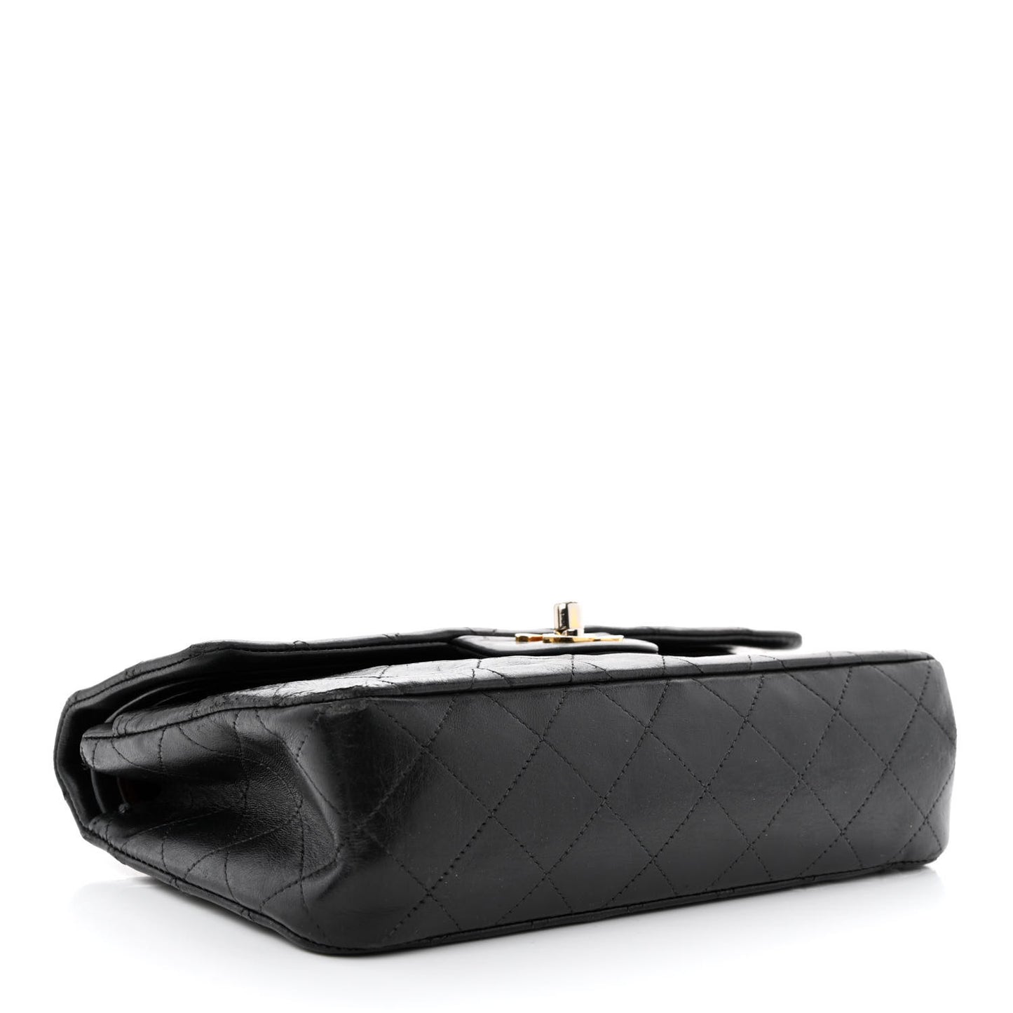 Lambskin Quilted Small Double Flap Black