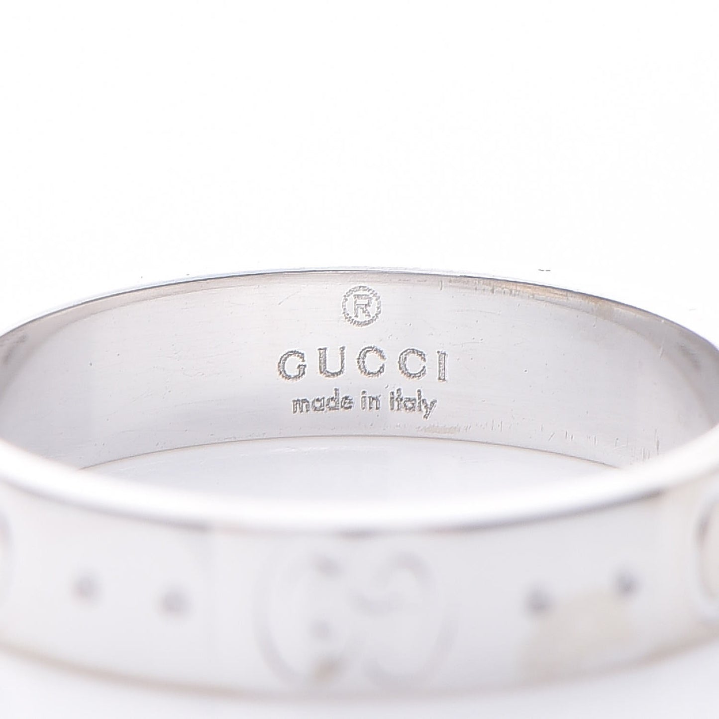 18K White Gold 4mm Icon Thin Band Ring 53.1 6.5