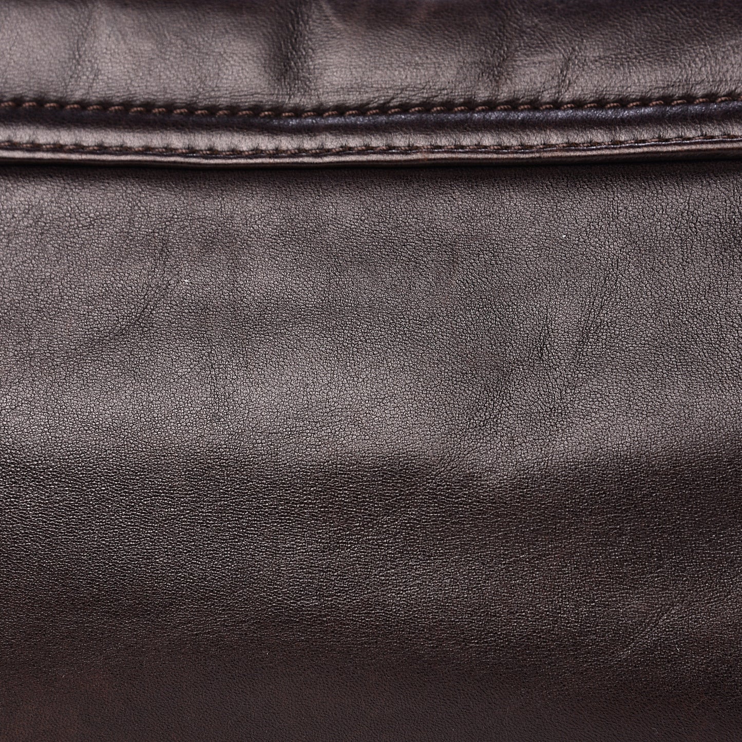 Lambskin Lax Accordion Flap Marron Fonce