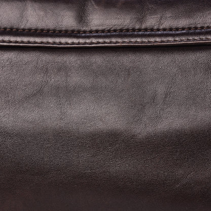 Chanel Lambskin Lax Accordion Flap Marron Fonce 12 of 14