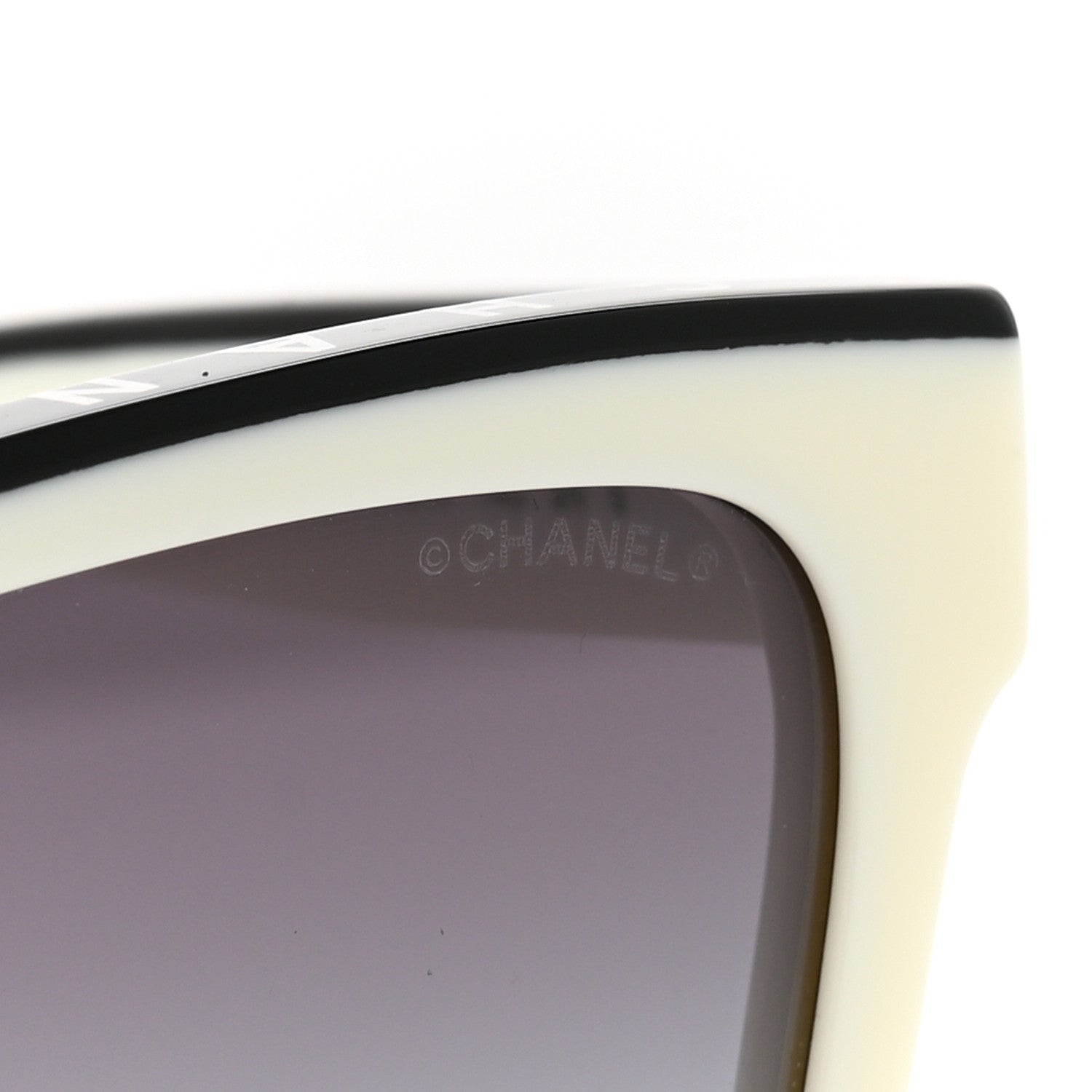 Chanel Acetate Square Sunglasses 5417 White Black 7 of 8