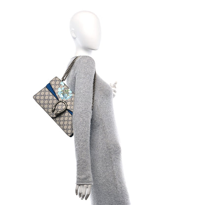 Gucci GG Supreme Monogram Blooms Small Dionysus Shoulder Bag Beige Navy Vintage Blue 2 of 10