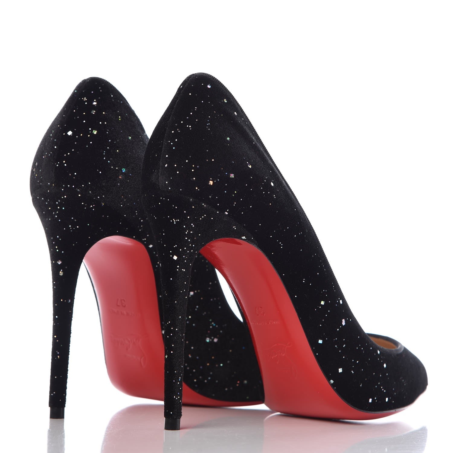 Christian Louboutin Velvet Galactica Pigalle Follies 100 Pumps 37 Black 4 of 8