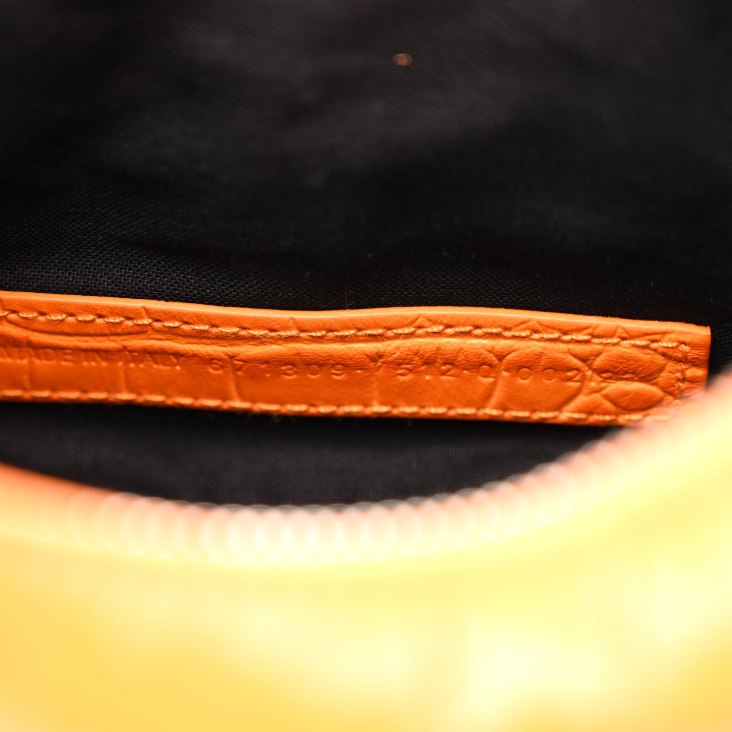 Balenciaga Extra Supple Calfskin Crocodile Embossed Le Cagole Shoulder Bag XS Pop Orange 8 of 12