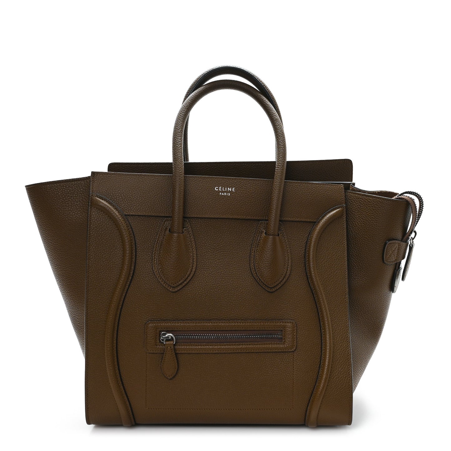 Drummed Calfskin Mini Luggage Brown