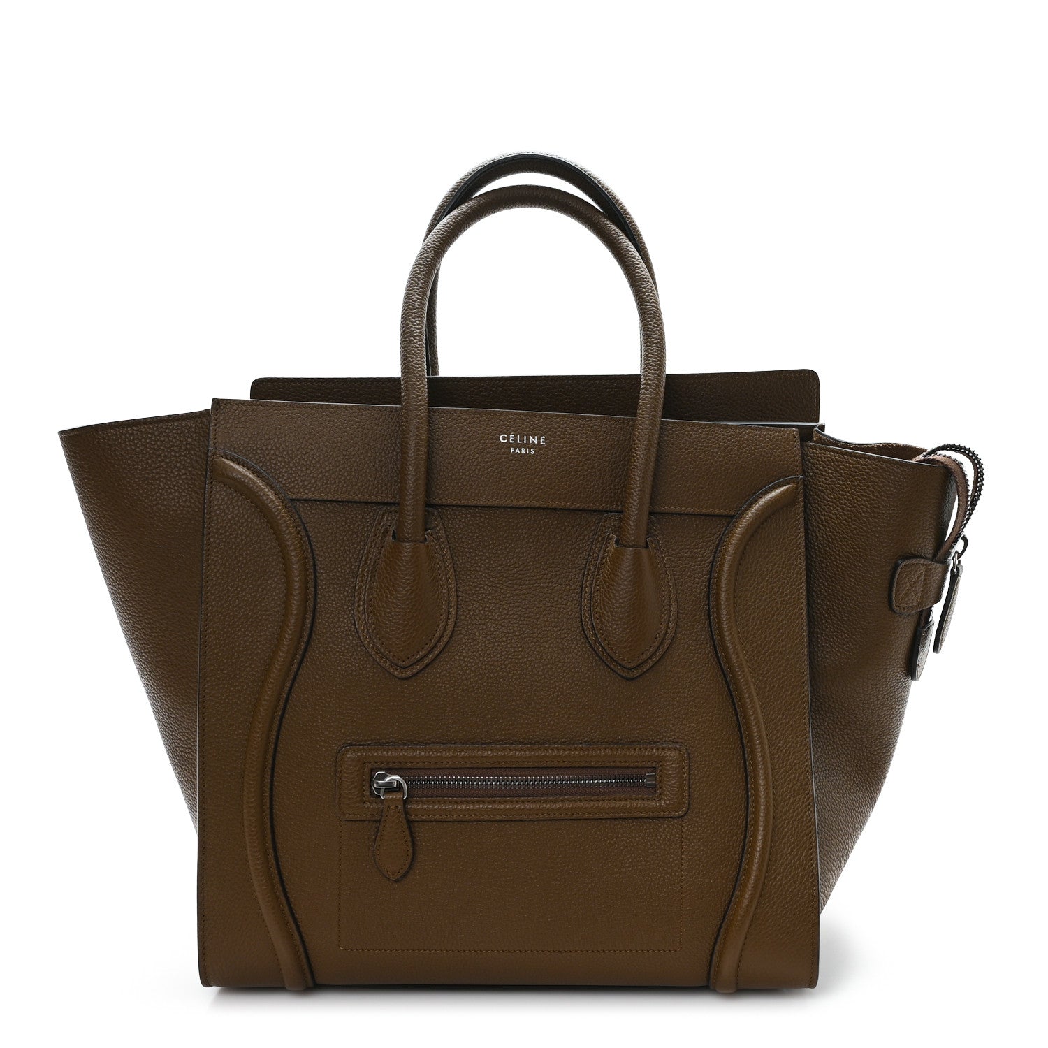 Celine Drummed Calfskin Mini Luggage Brown 1 of 9