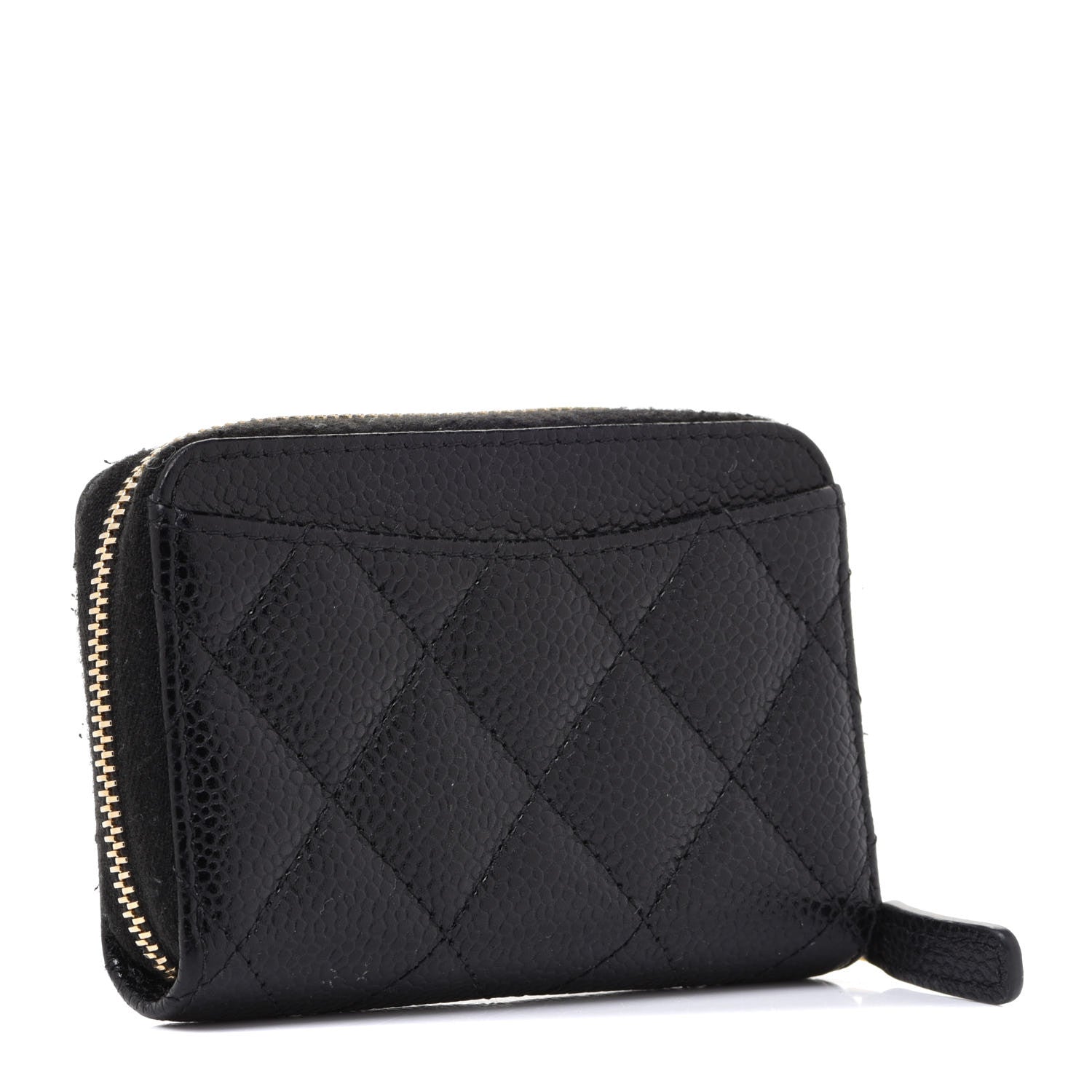 Chanel Caviar Quilted Zip Coin Purse Black 3 of 8