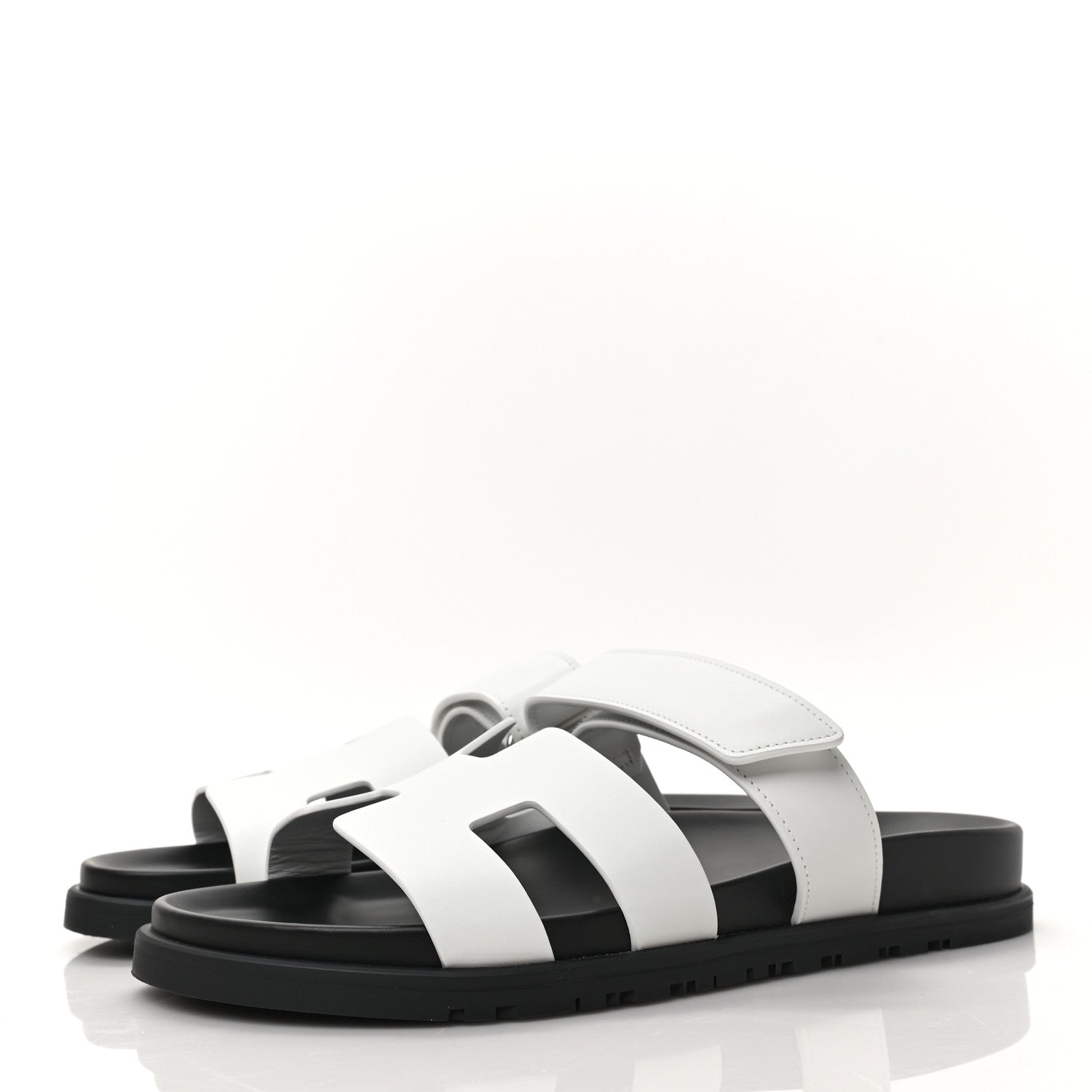 Hermes Calfskin Womens Chypre Sandals 39.5 White 3 of 9