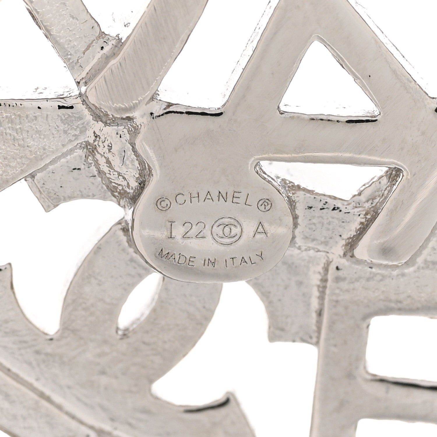Chanel Crystal CC Brooch Silver 4 of 5