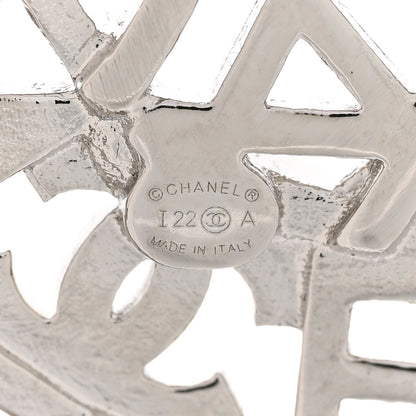 Chanel Crystal CC Brooch Silver 4 of 5