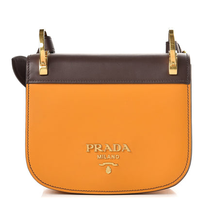Prada City Calf Pionniere Saddle Bag Ocra Cocco 1 of 6
