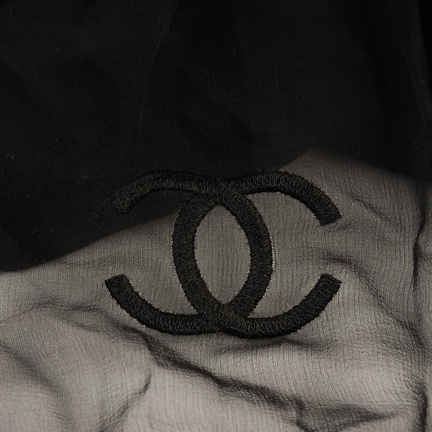 Silk CC Scarf Black