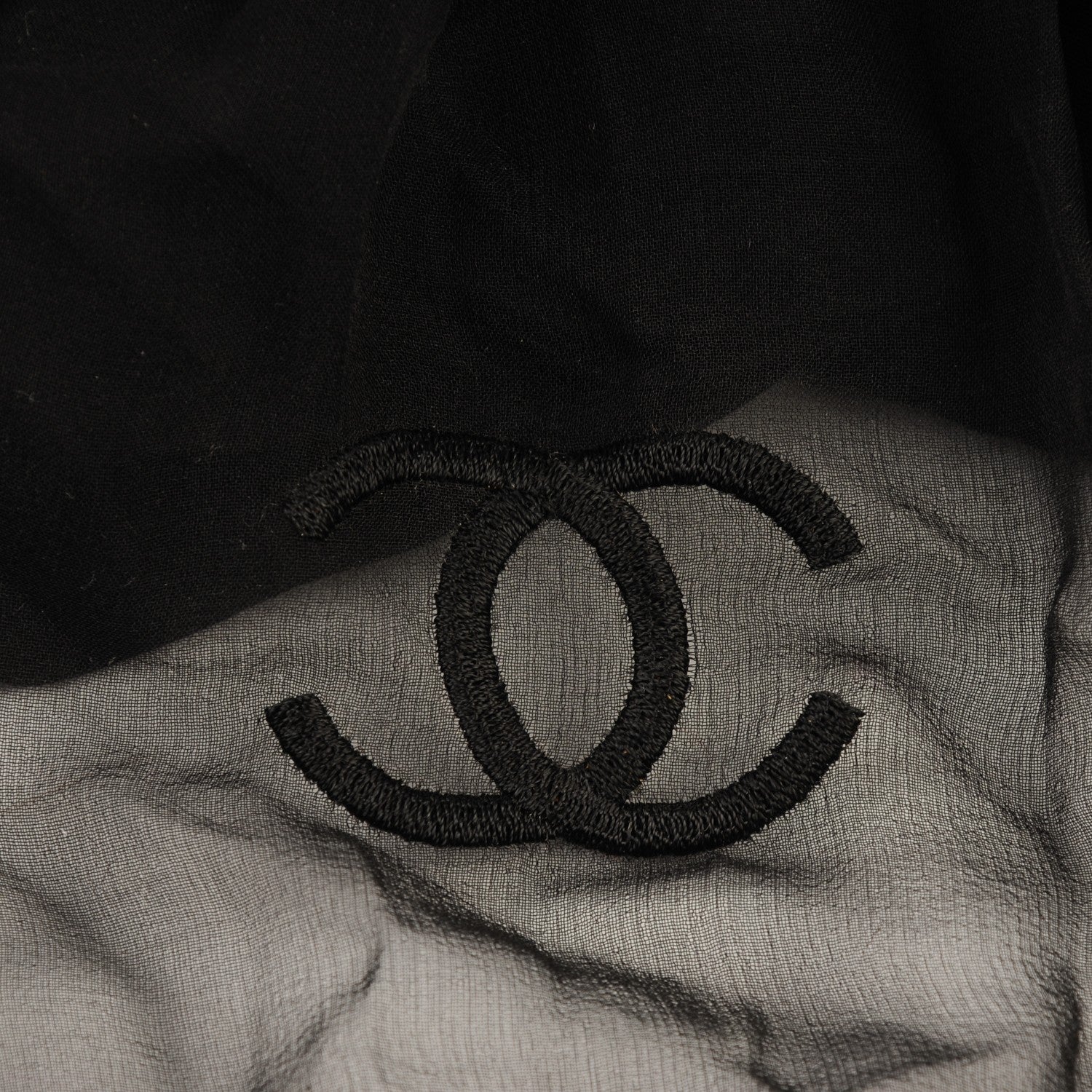 Chanel Silk CC Scarf Black 3 of 7