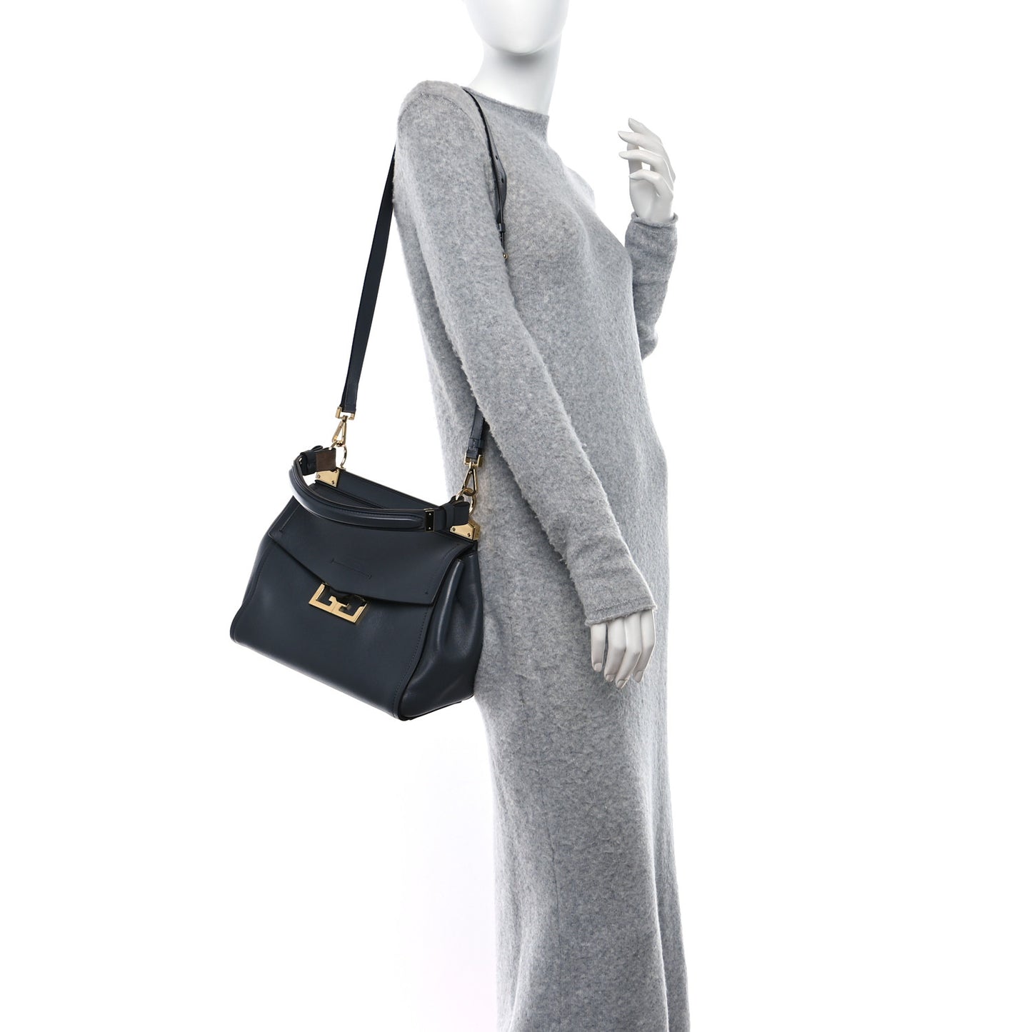 Calfskin Small Mystic Shoulder Bag Storm Grey