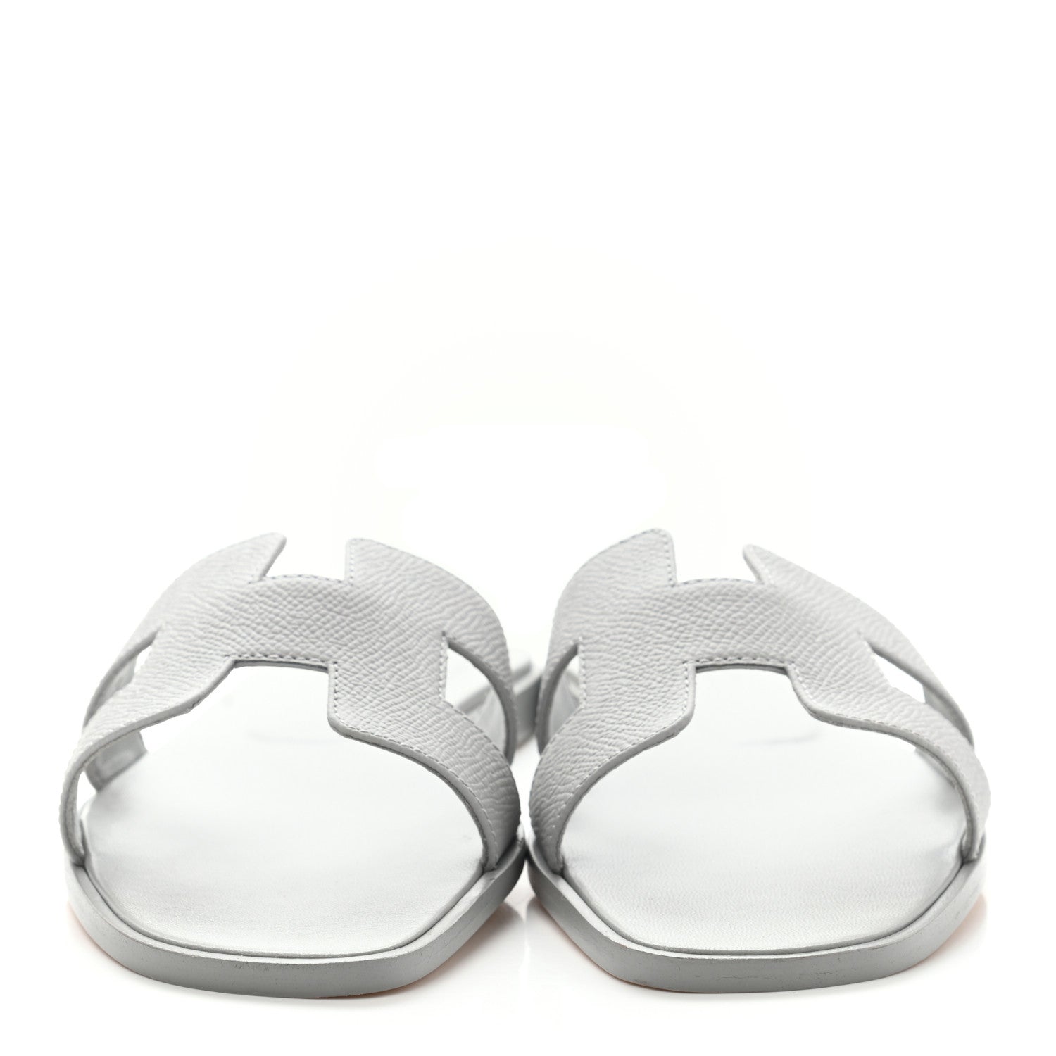 Hermes Epsom Oran Sandals 38 Bleu Glacier 2 of 8