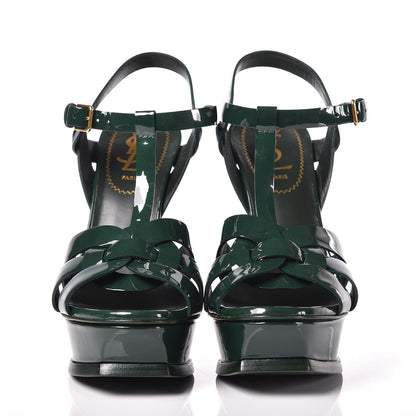 Saint Laurent Patent Tribute 105 Platform Sandals 36.5 Green 2 of 10