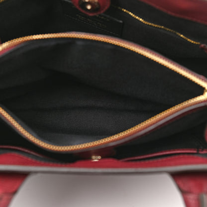 Burberry Grainy Calfskin House Check Medium Banner Tote Mahogany Red 7 of 11