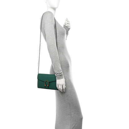 Gucci Calfskin Mini Dionysus Chain Wallet Emerald 3 of 11