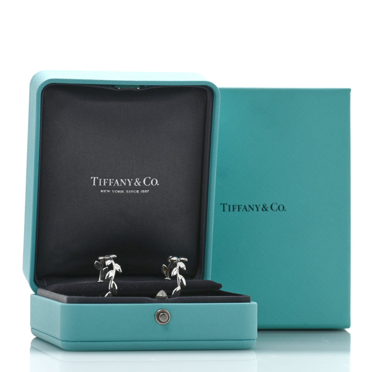 Tiffany Sterling Silver Paloma Picasso Olive Leaf Hoop Earrings 5 of 5