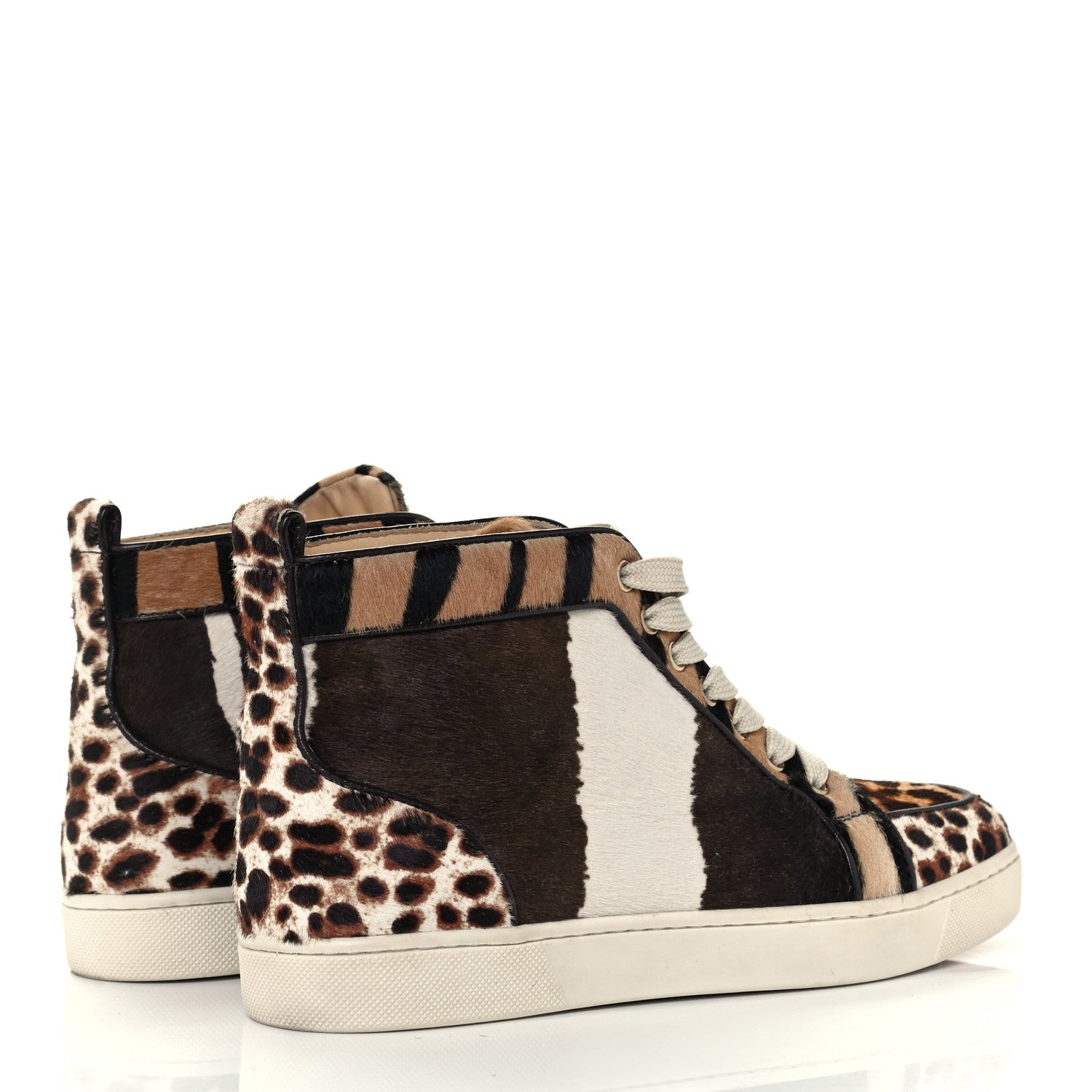 Christian Louboutin Calf Hair Animal Print Rantus Orlato Flat Sneakers 38 Multicolor 4 of 13