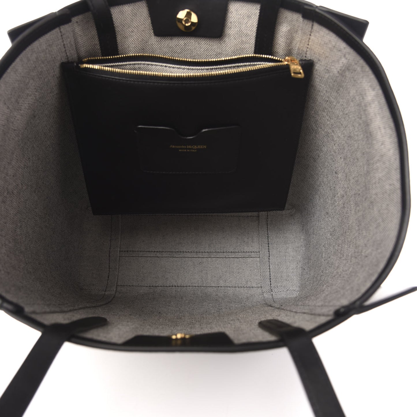 Calfskin Embossed Signature Shopper Black