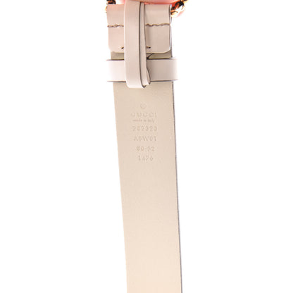 Gucci Margaux Calfskin Studded Interlocking G 30mm Belt 80 32 Mystic White 5 of 5